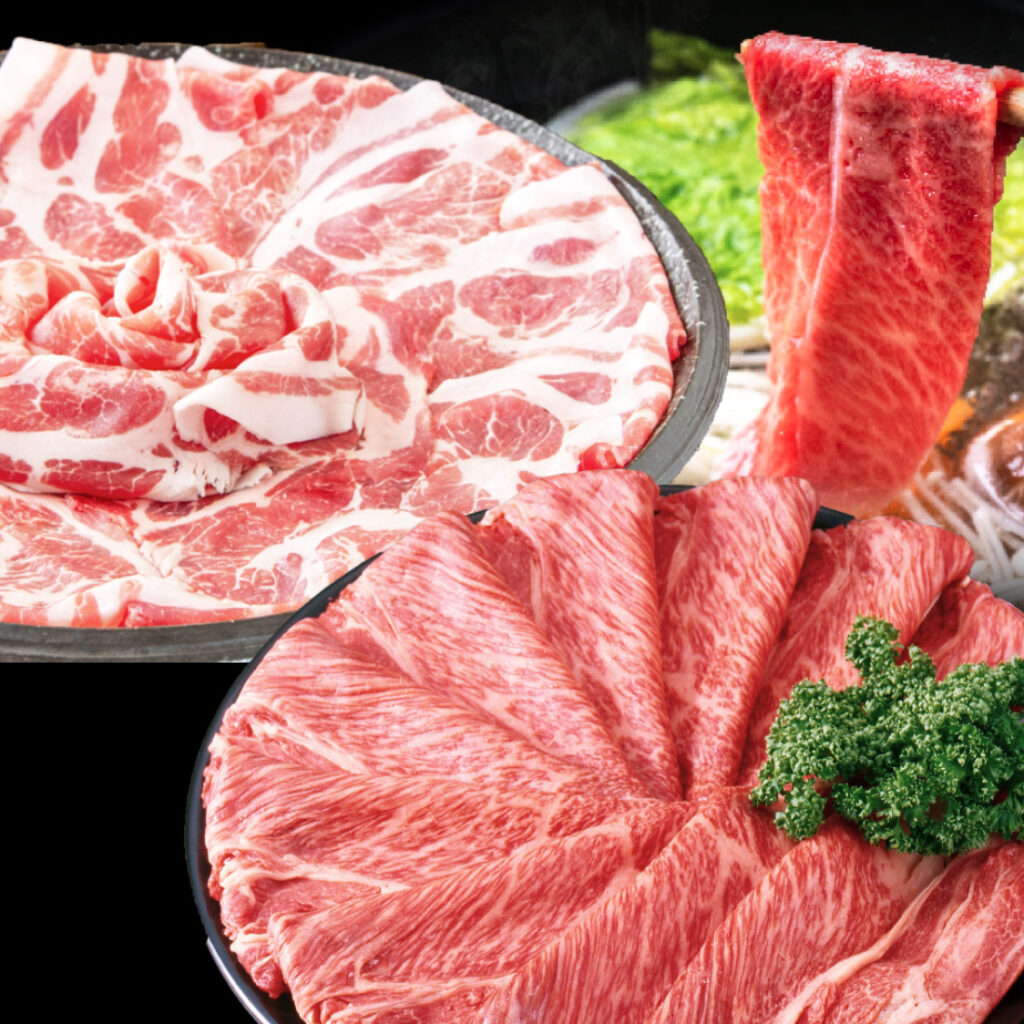 鹿児島黒牛・黒毛和牛のお取り寄せギフト特集｜黒毛和牛＆黒豚しゃぶしゃぶ食べ比べ【ミートショップカキウチ】